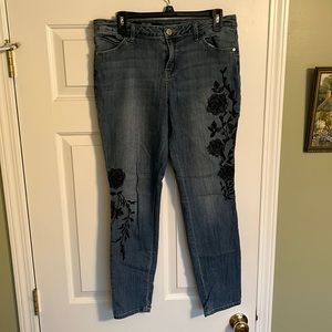 Vera Wang Embroidered Jeans
